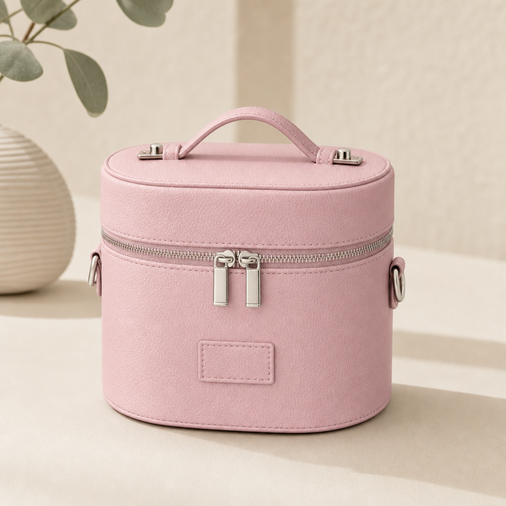 Draagbare make-uptas in roze