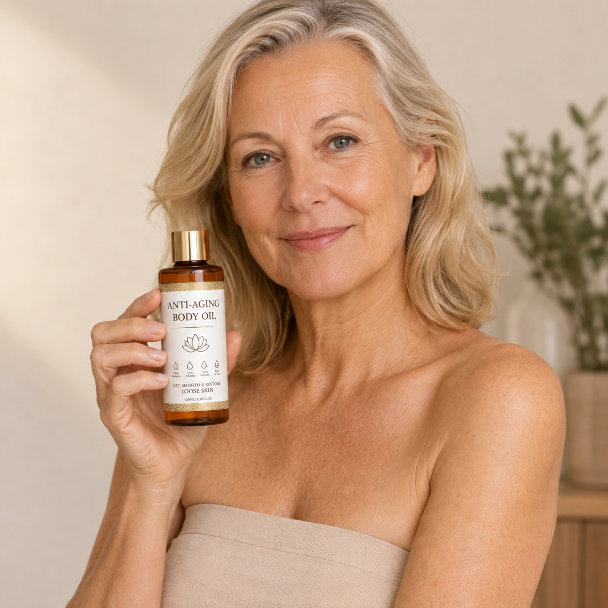 Anti-Aging Body Oil voor de verzorging van rijpere huid
