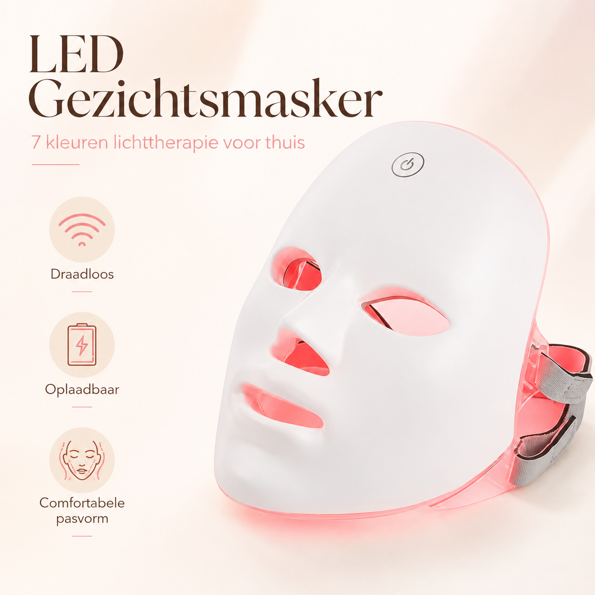 PureGlow LED-gezichtsmasker met zeven lichtkleuren