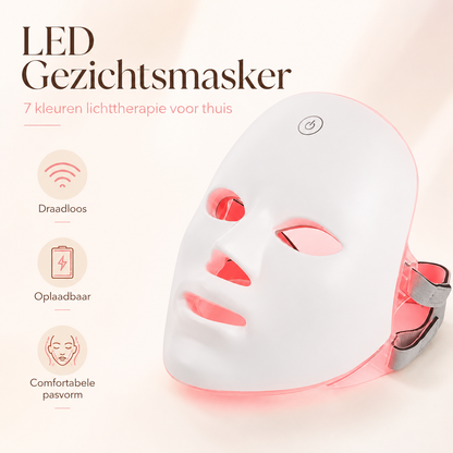 PureGlow LED-gezichtsmasker met zeven lichtkleuren