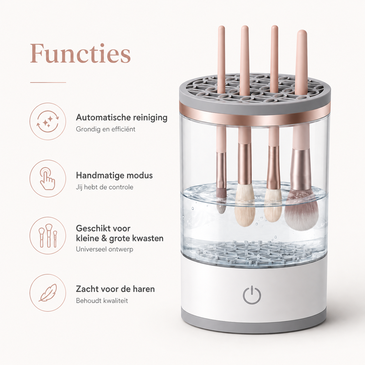 Functies van de automatische make-upkwastenreiniger