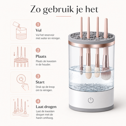Gebruiksaanwijzing voor de make-upkwastenreiniger